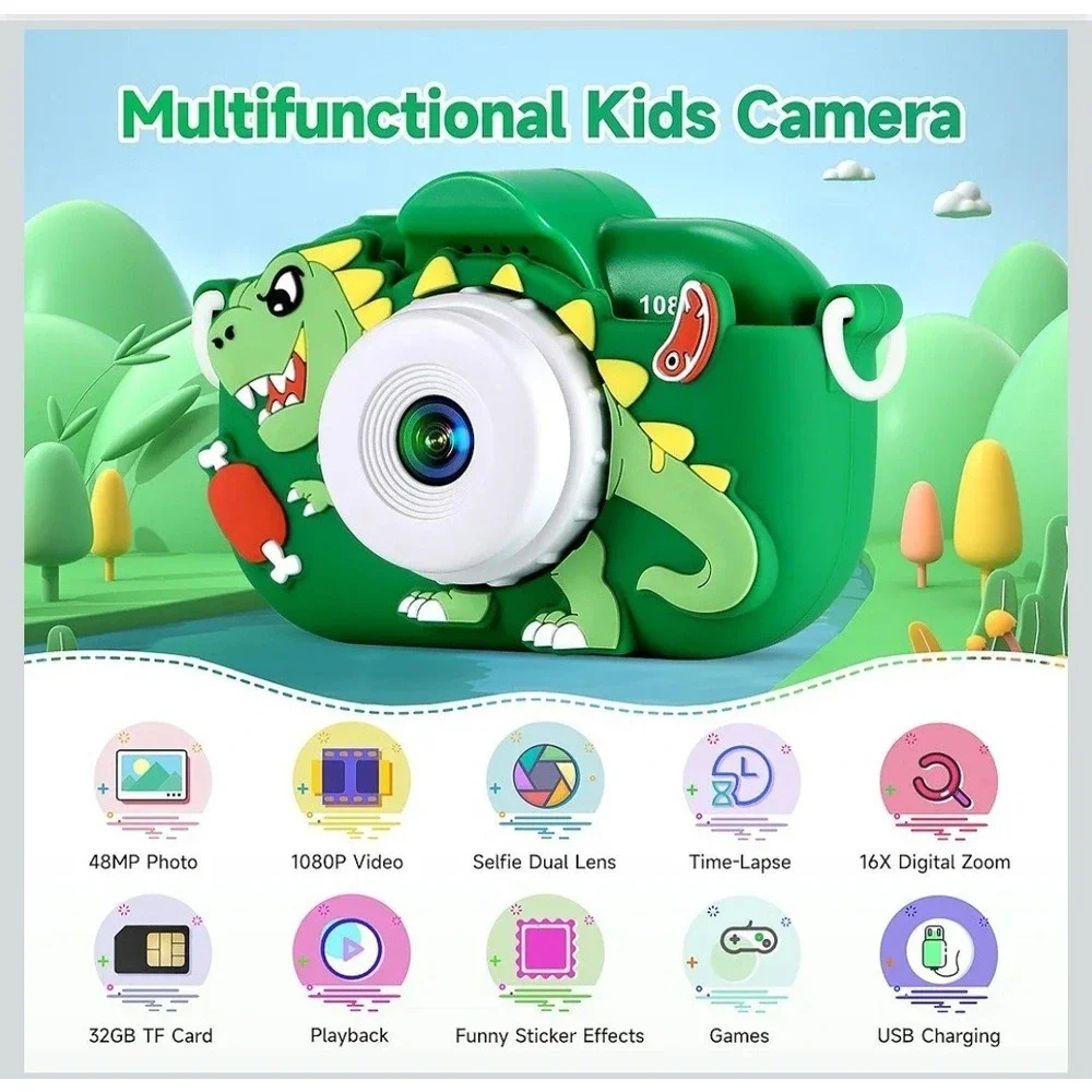 Kids Camera Toddler Toys For Boys 3-12 Year Old Boy Birthday Gifts Toys 32GB
